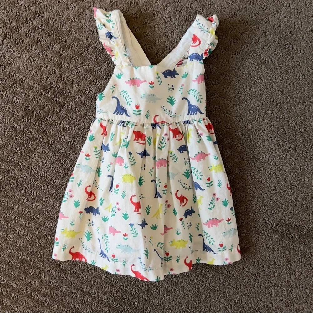 Mini Biden Dinosaur cross back dress 0-3 months - Picture 1 of 5